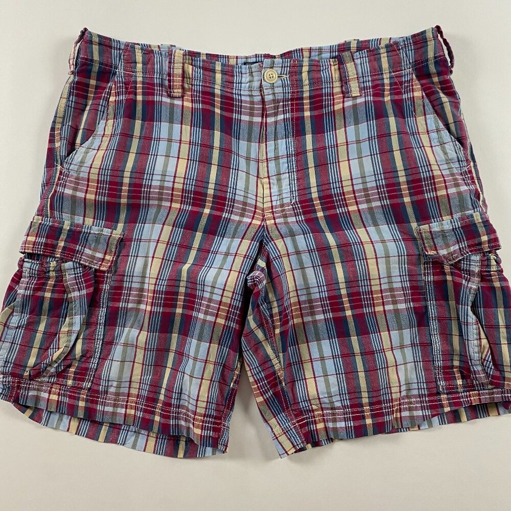 Ralph Lauren Polo Jeans Co Plaid Cargo Shorts Mens Size 40 Cotton 10" Inseam